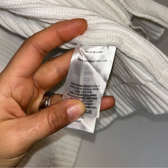 Quince (S) Ivory White Organic Cotton Cozy Oversized Knit Open Front Cardigan - Picture 7 of 7